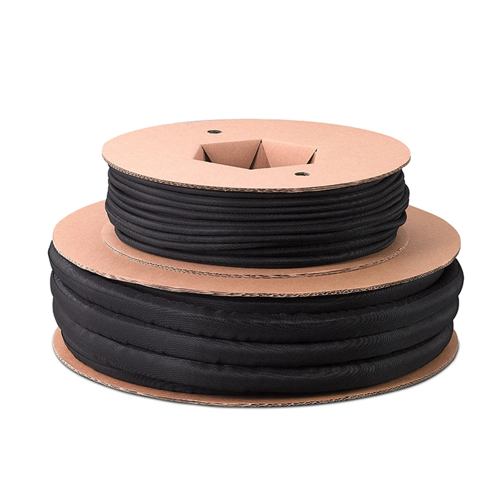 

Woven Cable Protection Black Flexible Cable Tubing Expandable And Flexible Noise Reduction For Cable Management
