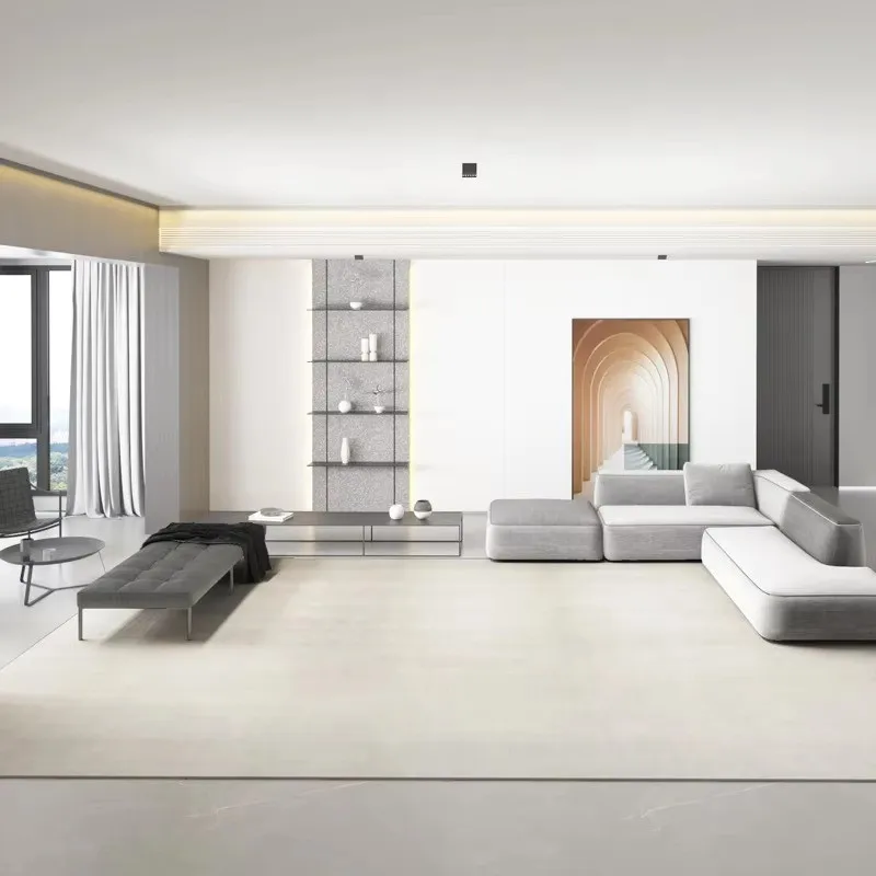 VIKAMA Affordable Luxury Solid-Color Wall-to-Wall Carpet for the Living Room and Sofa—Non-Slip and Machine-Washable, Home Decor
