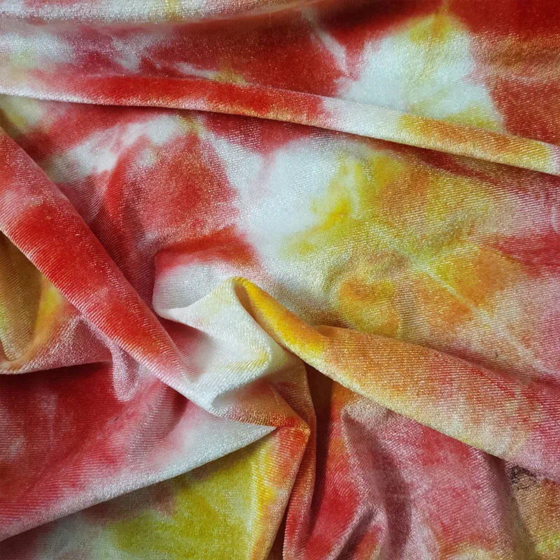 

Хорошая, корейская бархатная ткань для купальников, трикотажная ткань из хлопка/спандекса, для спортивной одежды, сделай сам, шитье, платье, 4-х способов эластичная ткань с принтом тай-дай