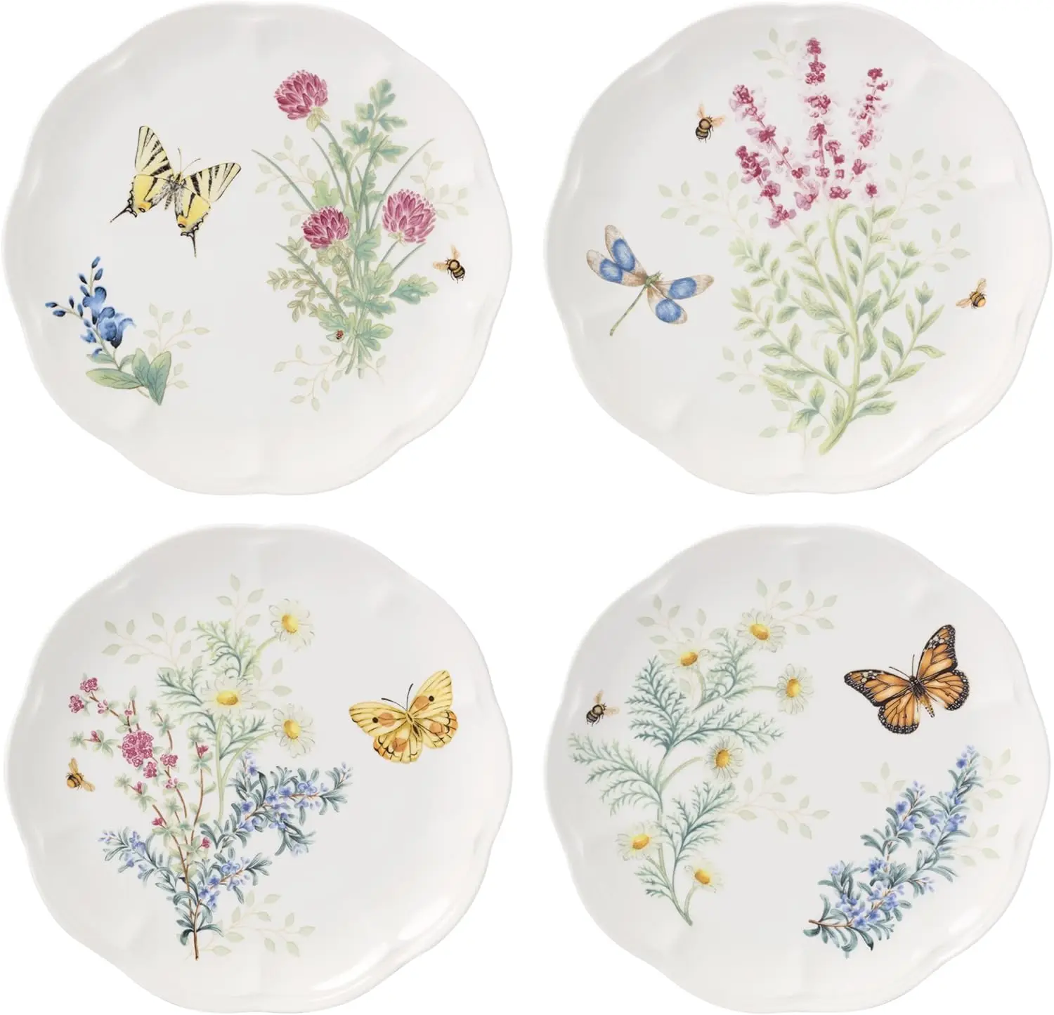 

897793 Акцентные тарелки Butterfly Meadow Herbs, набор из 4 шт.