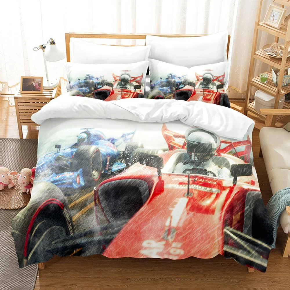 Formula Racing Car Bedding Sets 3D Kids Duvet Cover Set With Pillowcase Twin Full Queen King Bedclothes Bed Linen For Boys Girls