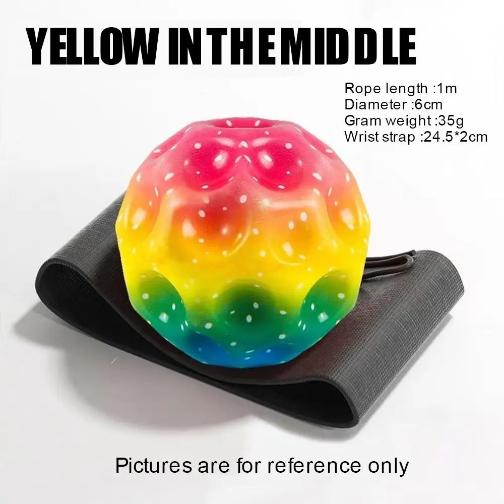 Fashion Colorful Bouncy Balls with Wristband Rubber Wrist Ball High Elasticity Rubber Hand Ball