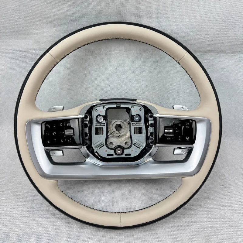 For  Land Range steering wheel modification with wood grain finish.