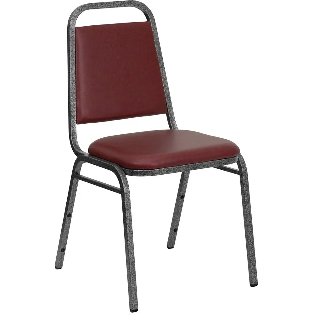 Series Trapezoidal Back Stacking Banquet Chair in Bury Vinyl - Silver Vein