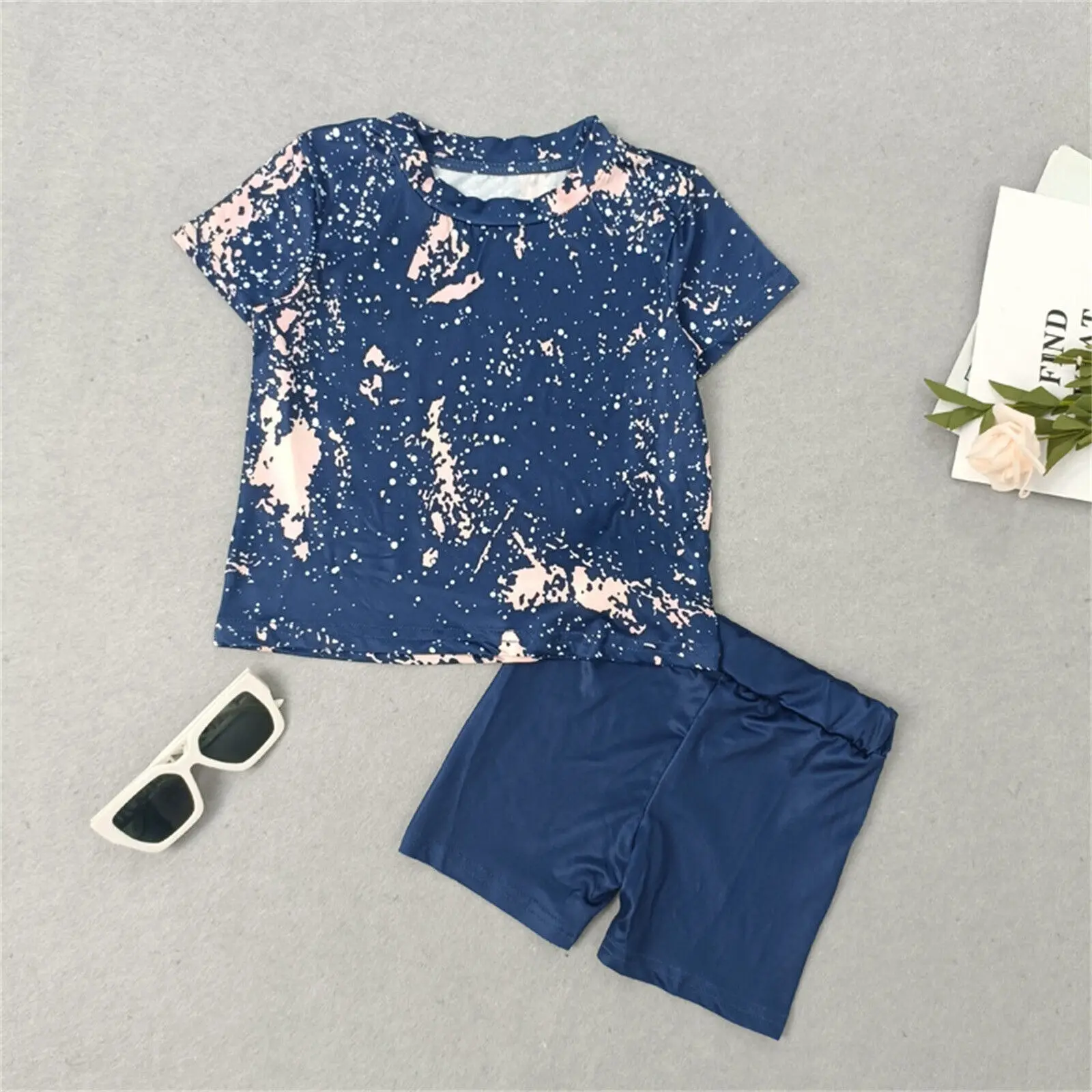 

Children's Boy Clothing 2Pcs Boys Girls Clothes Summer Sets Short Sleeve T-Shirt Tops+Shorts Pants For Kids Clothes Girls