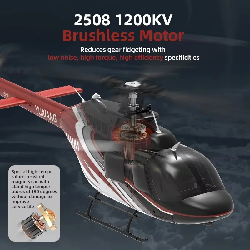 Yu Xiang Bell 206 F08 Remote Controlled Helicopter Six Channel Brushless Optical Flow Positioning Aircraft Simulation Model Toy