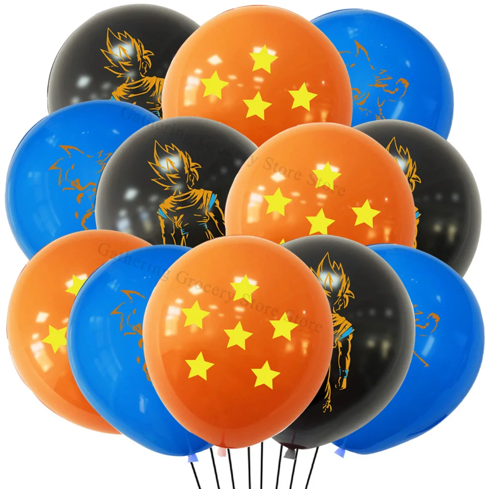 12Pcs Latex Ballon Dragon Ball Children Favor Birthday Scene Layout  DIY Party Decoration Inflate Helium Globos Party Supplies