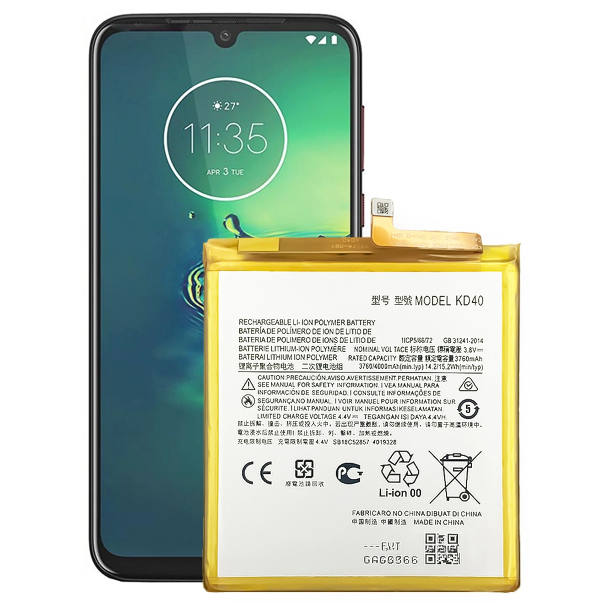 ใหม่ KD40 4000MAh แบตเตอรี่โทรศัพท์มือถือสำหรับโมโตโรล่า G8 PLUS/XT2019 XT2019-2 แบตเตอรี่ชาร์จ + เครื่องมือ
