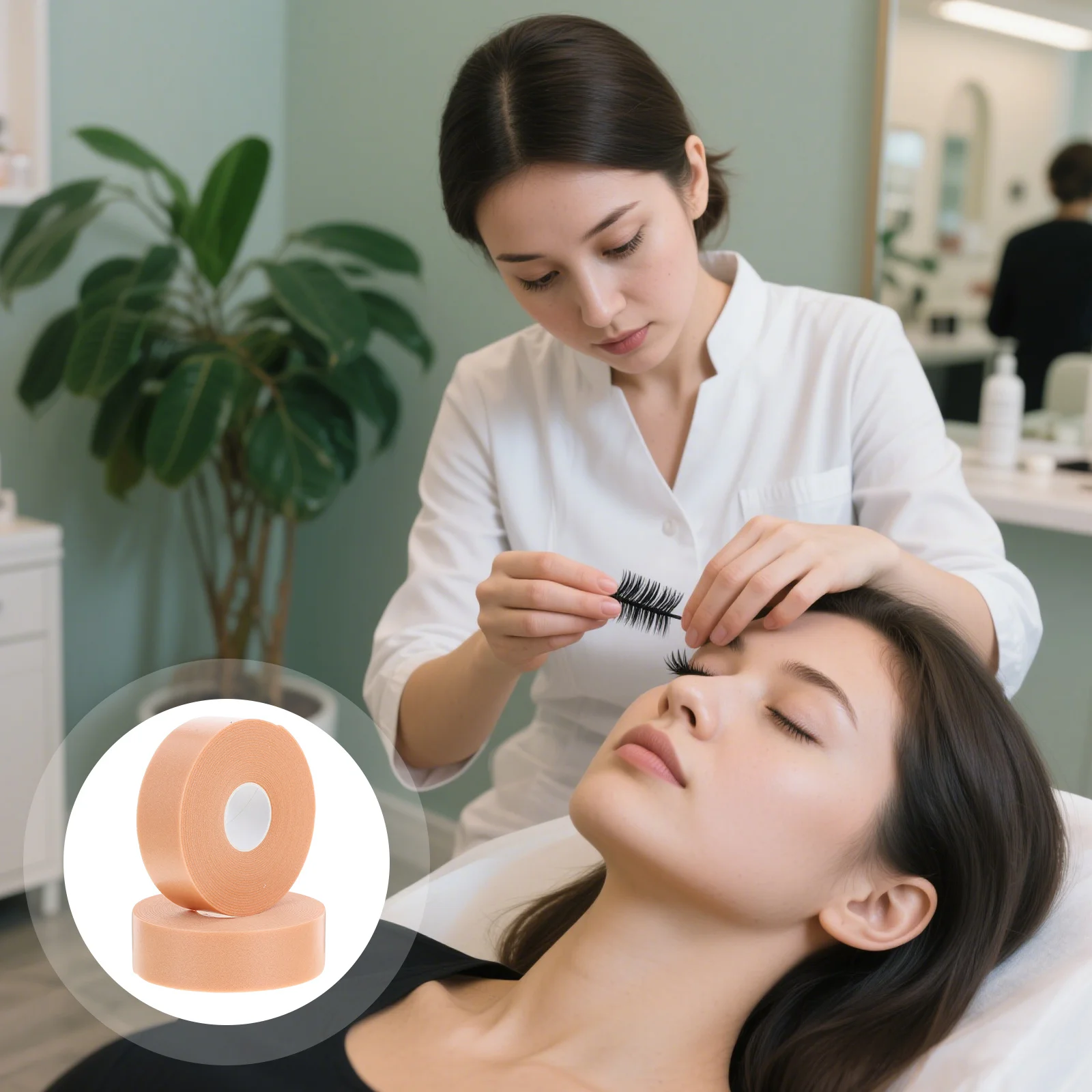 

2Pcs Isolation Tape Breathable Fabric Adhesive Patches for Eyelash Extension Procedure Gentle Strong Hold Brown