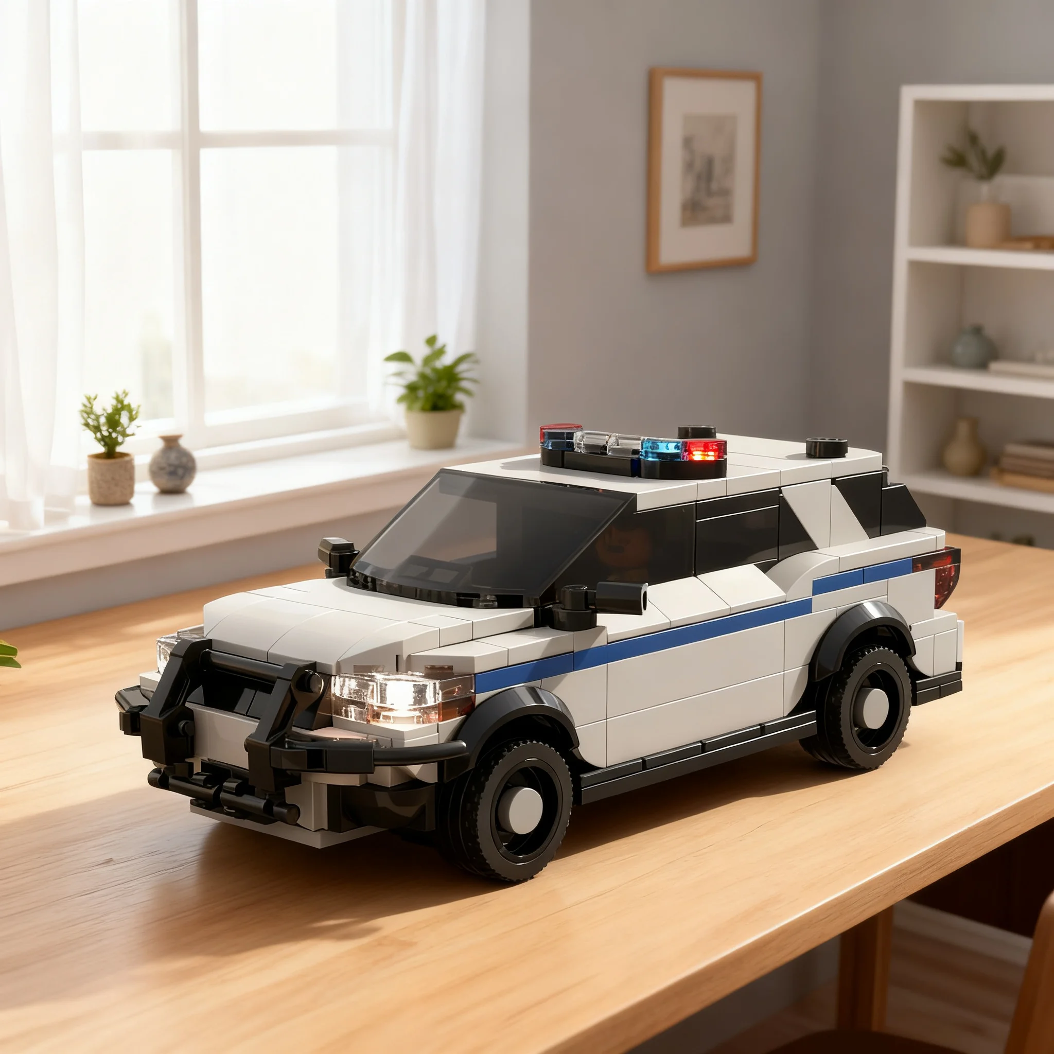 352pcs MOC City Police Fordes Explorer Cruiser Model Christmas Gift Decorative For Bookshelf And Home Display