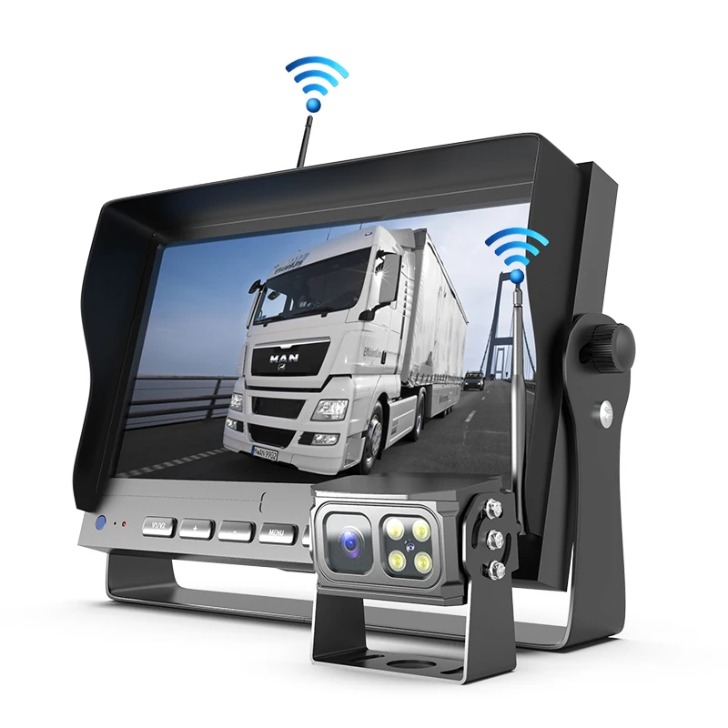 Car Cameras with Night Vision Front and Rear and Motion Detection Reverse Backup Camera Kit for Bus Truck VR Van