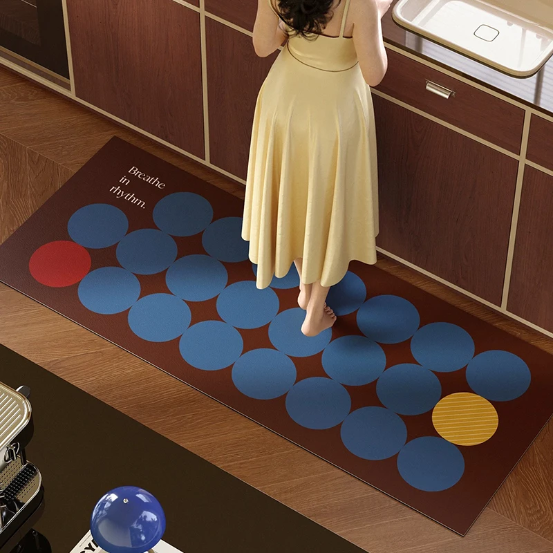 Kitchen Floor Mat Water-absorbent Quick-drying Carpet Long Non-slip Foot Mats Retro High-end Carpets Home Decoration Rug 주방 카펫