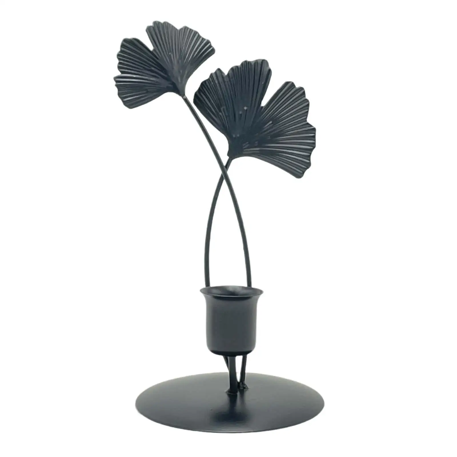 Taper Candle Holder Metal Taper ,Candlestick Double Ginkgo Leaf Decorative