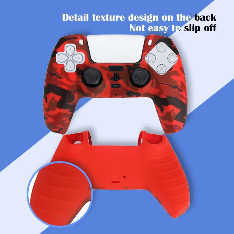 DATA FROG Camo Protective Skin Cover For SONY Playstation 5 Silicone Case Grip for PS5 Controller Accessories