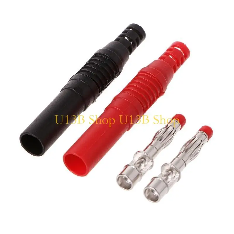 U13B 10 Pcs Straight Insulated Safety 4mm Male Banana Plug Wire Solder DIY Connectors