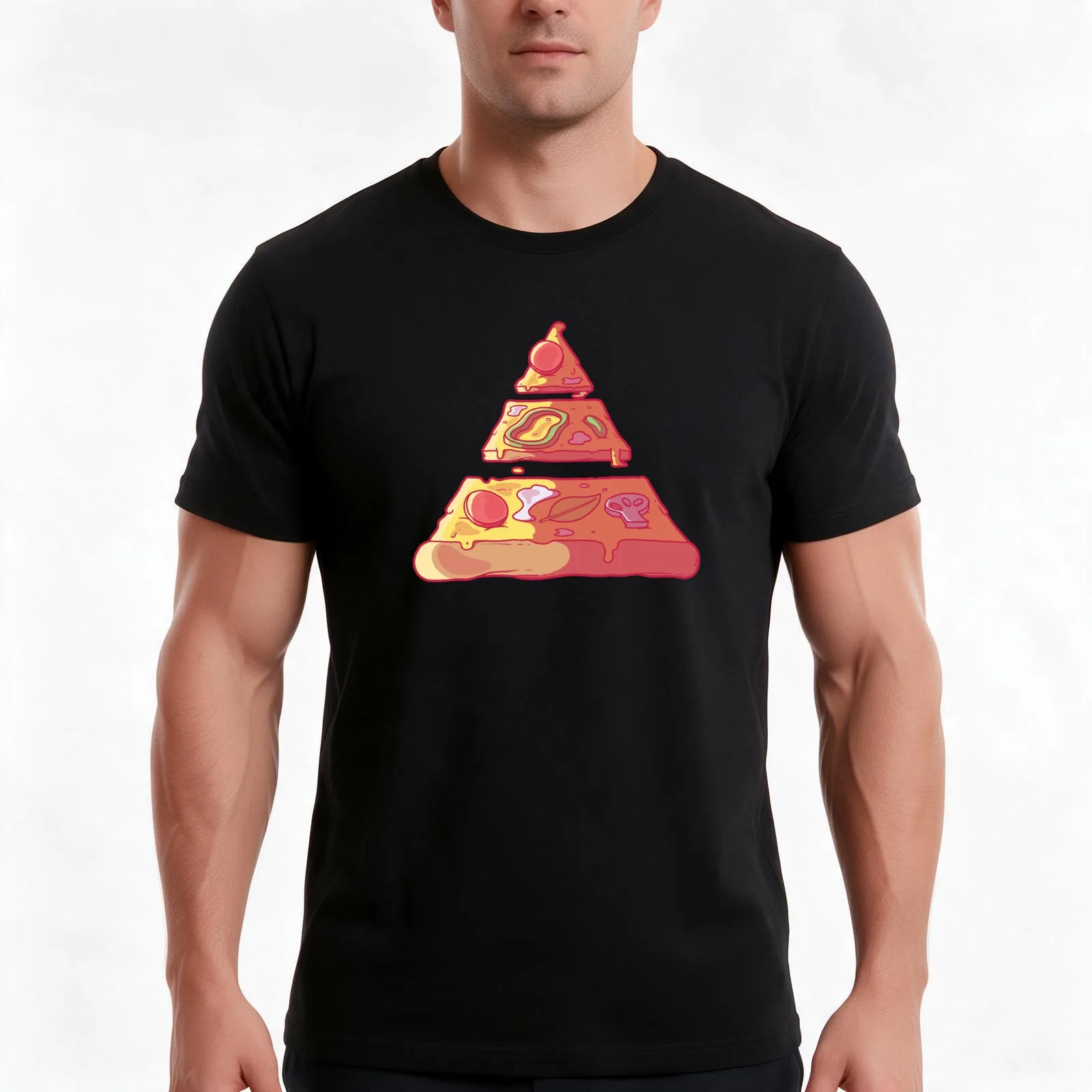 Pizza Slices T-Shirt Summer Casual Cotton Tee Oversized Streetwear Tops Vintage Graphic Print Loose Fit Short Sleeve