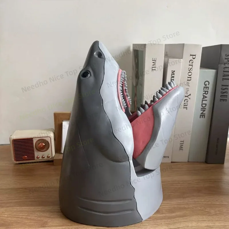 Cubo para Palomitas con Forma de Tiburón, Edición Conmemorativa 50 Aniversario, Coleccionable Retro, Centro de Mesa para Fiestas, Para Fans de Películas y Adultos