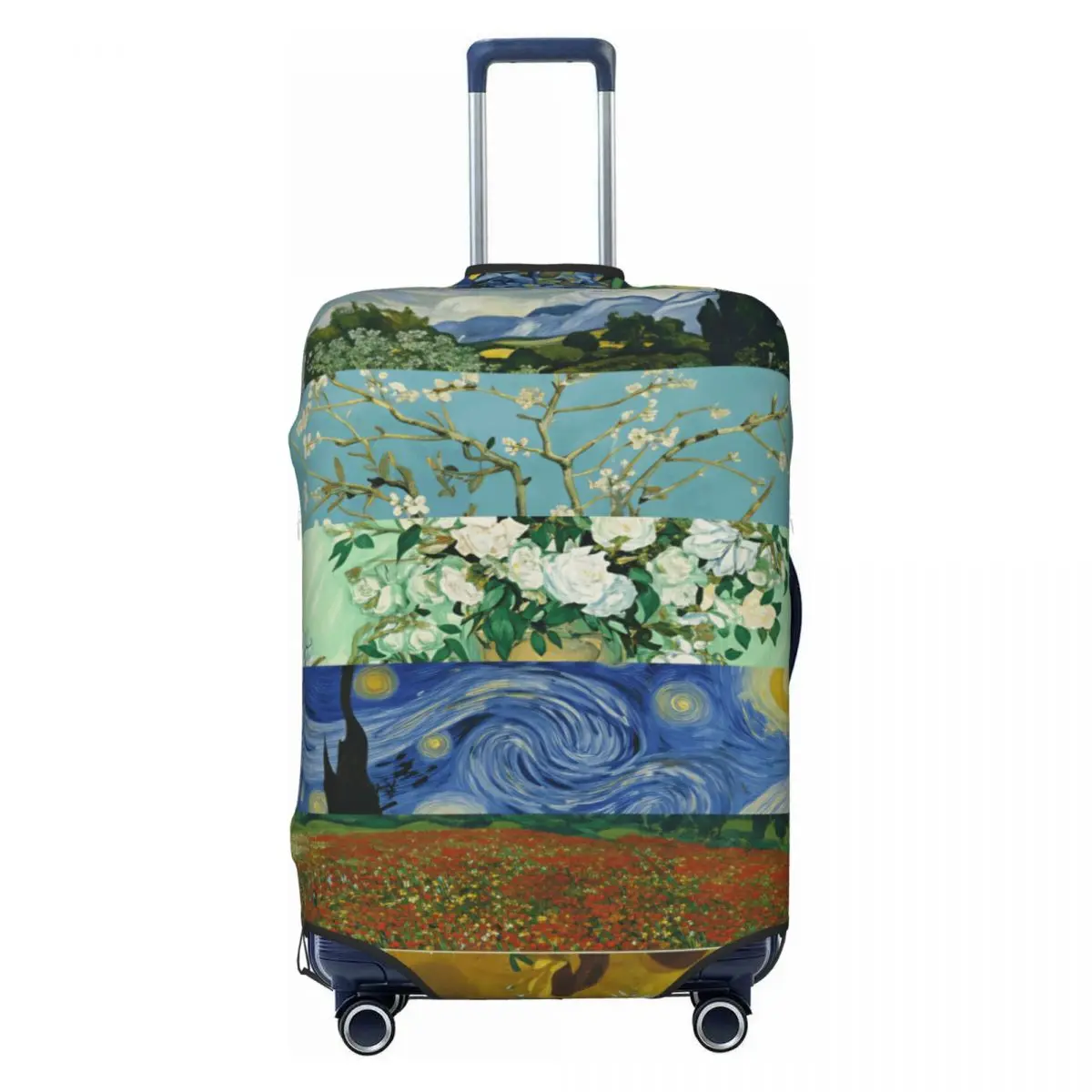 Van Gogh Landscape & Tree Patchwork Suitcase Cover Flight Strectch Luggage Case Business Protection