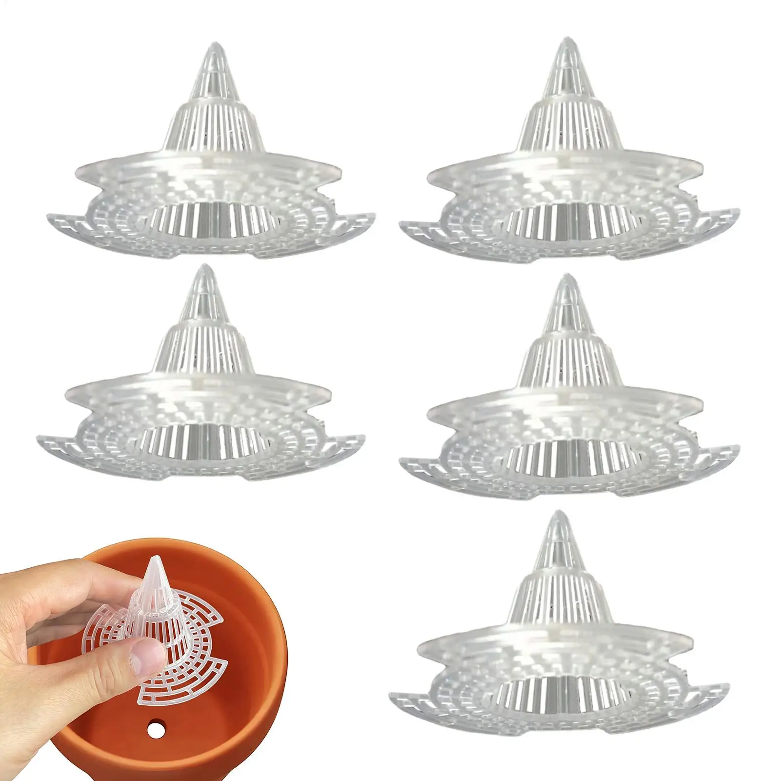 5PCS Planter Drainage Mesh Cone Netting Breathable Pad Pot Bottom Grid Drain Cover For Indoor Outdoor Bonsai Orchid Vegetables