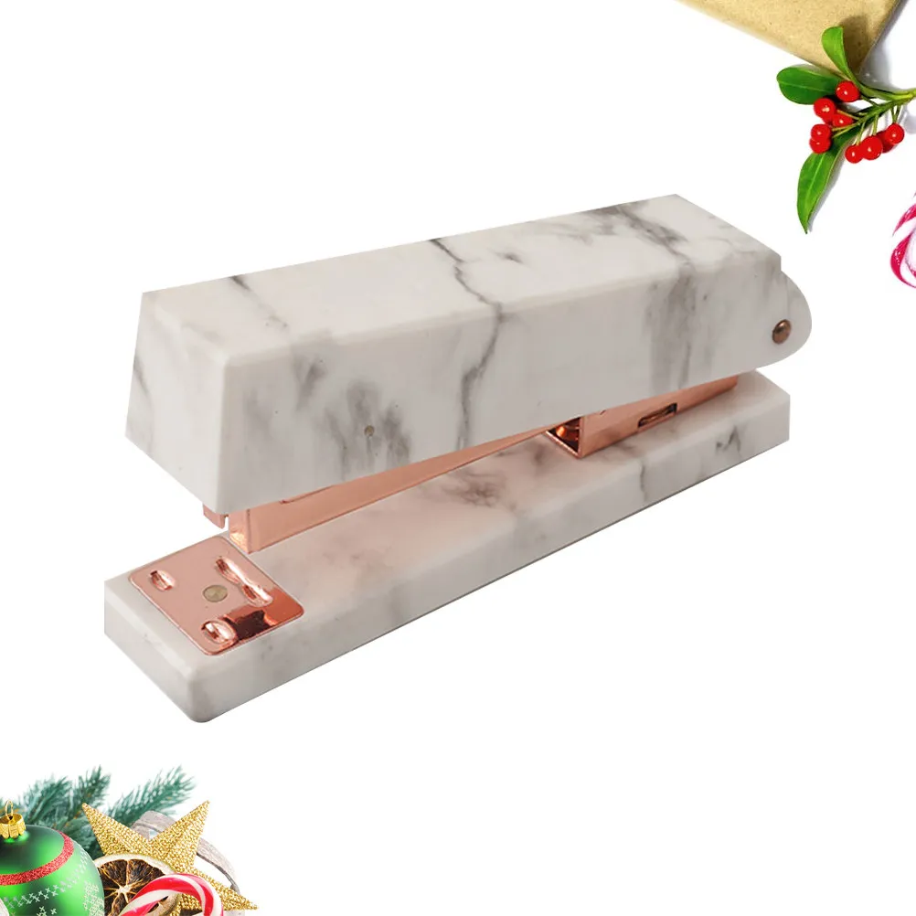 

Настольный степлер с мраморным узором, розово-золотой, современный, для дома, офиса, школы, эргономичный дизайн, канцелярские принадлежности