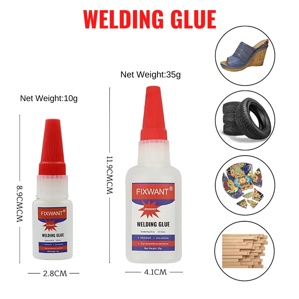 FIXWANT Universal CA Glue Plastic Wood Metal Rubber Tire Shoes Repair Extra Strong Adhesive 10g / 35g