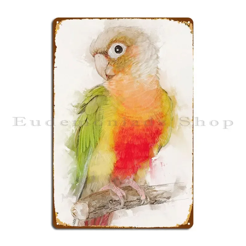 Green Cheek Conure Metal Sign Wall Cave Club Garage Printing Club Tin Sign Poster