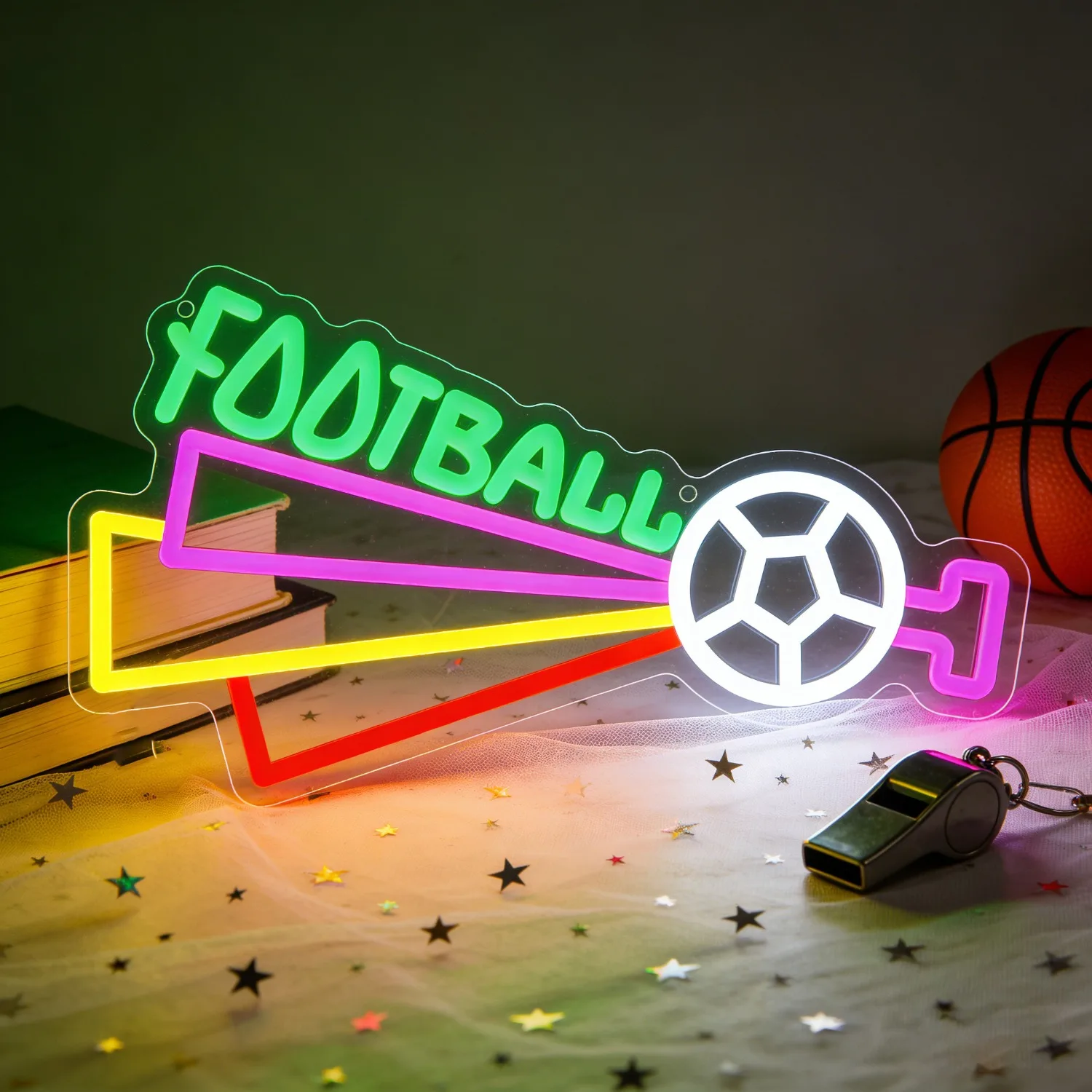 サッカーledネオンサイン-カラフルな光る装飾-寝室-リビングルーム-バー-パーティー-ホームデコレーション-サッカーファンへのギフト-ユニークなウォールアート照明