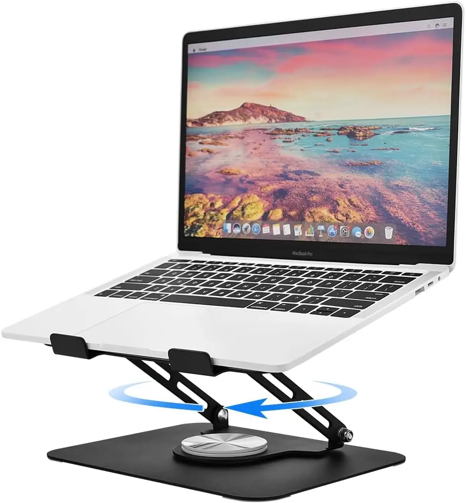 Adjustable Laptop Stand with 360° Rotation, Fits 10-17' MacBooks, Dell, HP, Lenovo