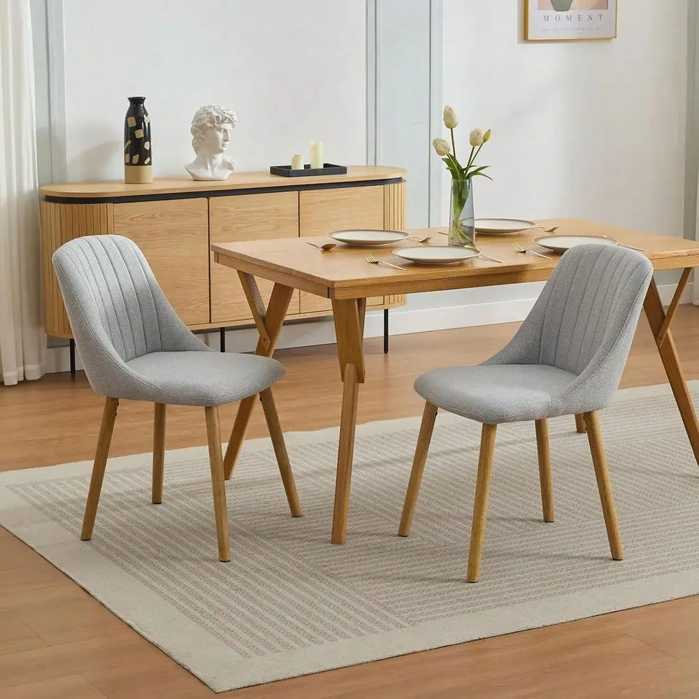 

Dining Chairs, Modern Fabric holstered Kitchen Chairs With Solid Oak Legs, 300lbs Weight Capacity, Easy Clean Fabric, Ergonom