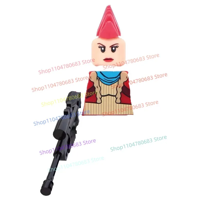 

MOC Building Blocks Mini Figure Rooster Comb Head Assembly Model Ornament Cartoon Anime Decorative Toy Holiday Gift Collectible