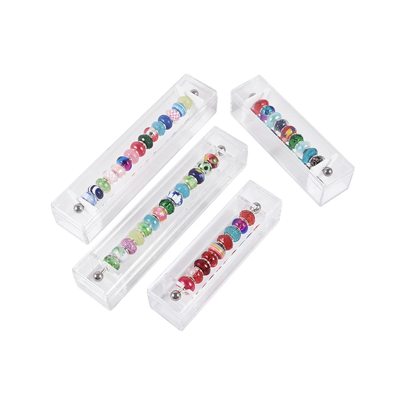 Transparent Trollbeads Collection Box Acrylic Bead Display Holder Box for Bracelet Charms Storage Organizer Travel Carrying Case