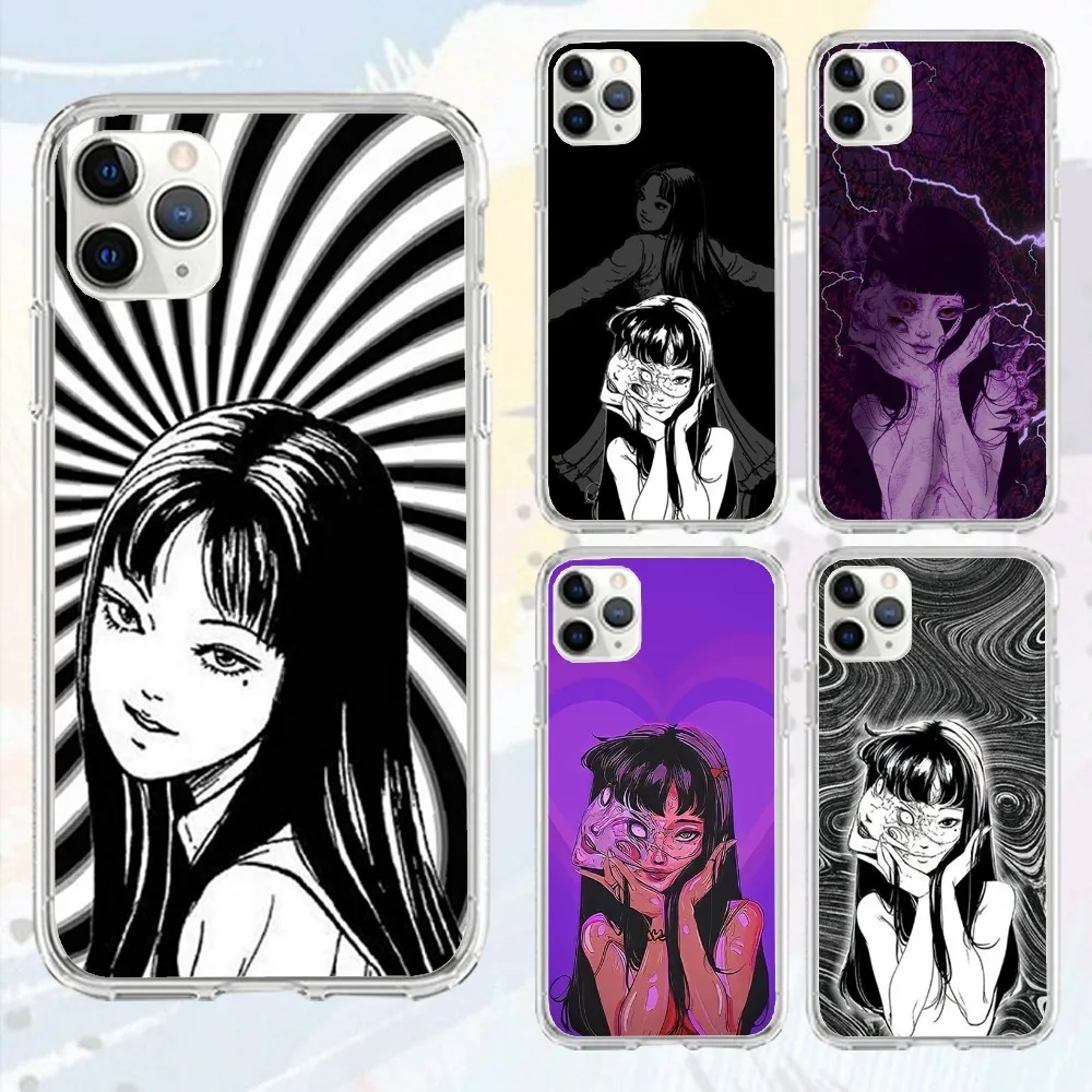 T-Tomie J-Junji I-Ito Anime Phone Case For Iphone 16 15 11 13 14 Pro Max 7 8 Plus X Xr Xs Max Se2020 12mini Transparent Cover