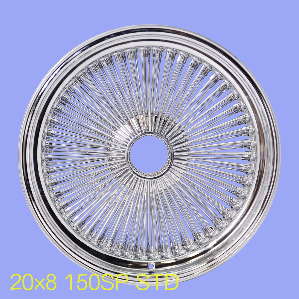 20inch wire wheel 150 spokes chrome finish vintage vehicle classic vintage car accessories lowrider air ride suspension