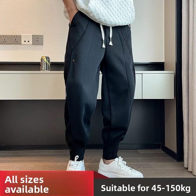 High Waist Men's Sport Pants Loose Casual Trousers Vintage Style Autumn Winter plus Size 250 Pounds New Trendy Brand Harlan P...