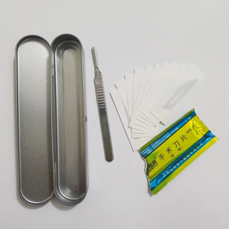 Malathorne-cuchillo de corte de goma para tenis de mesa profesional, 10 cuchillas afiladas de piezas, contenedor de Metal seguro para montar raquetas