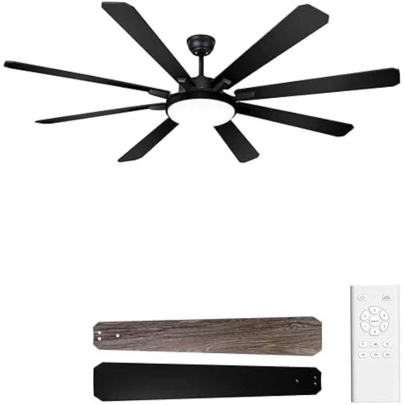 

Large Indoor Outdoor Ceiling Fan, 6 Speeds Reversible DC Motor, 8 Blades Farmhouse Industrial Ceiling Fan