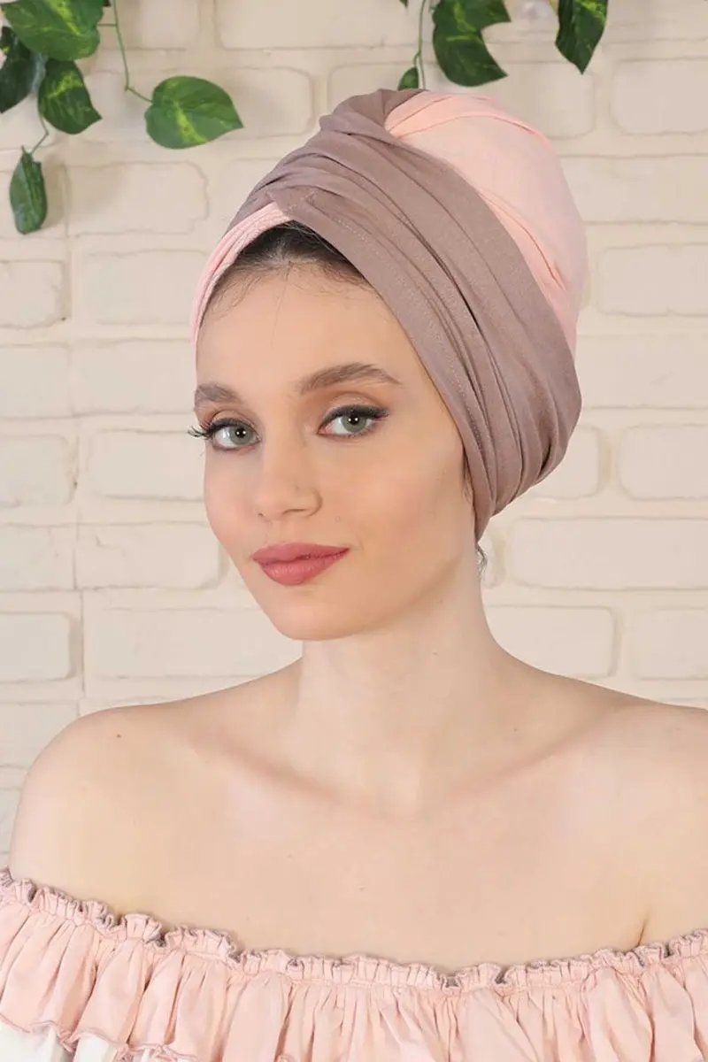 Hijab Knochen zwei farbe nerz