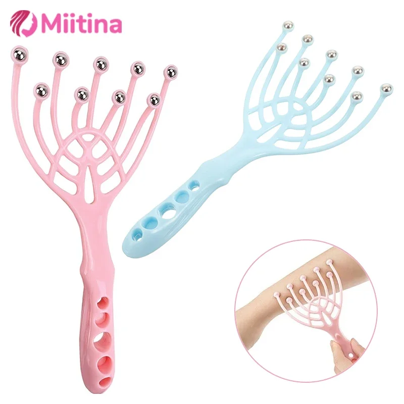 

Head Massager Scalp Neck Comb Roller Five Finger 9 Claws Steel Ball Claw Aid Stress Relief Artifact Soul Extraction Health Care