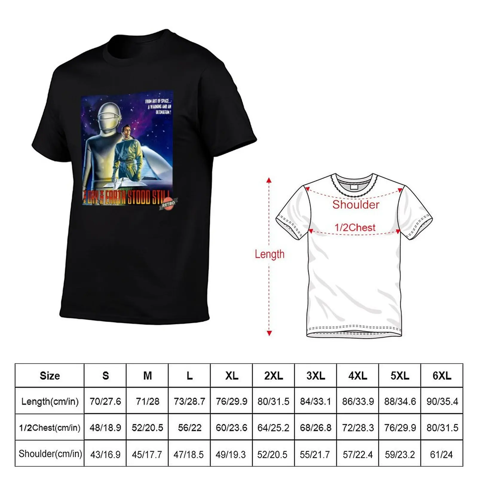 The Day The Earth Stood Still. (Retro Collection) T-Shirt, Summer Casual Cotton Tee, Oversized Streetwear Tops, Unisex Men Women