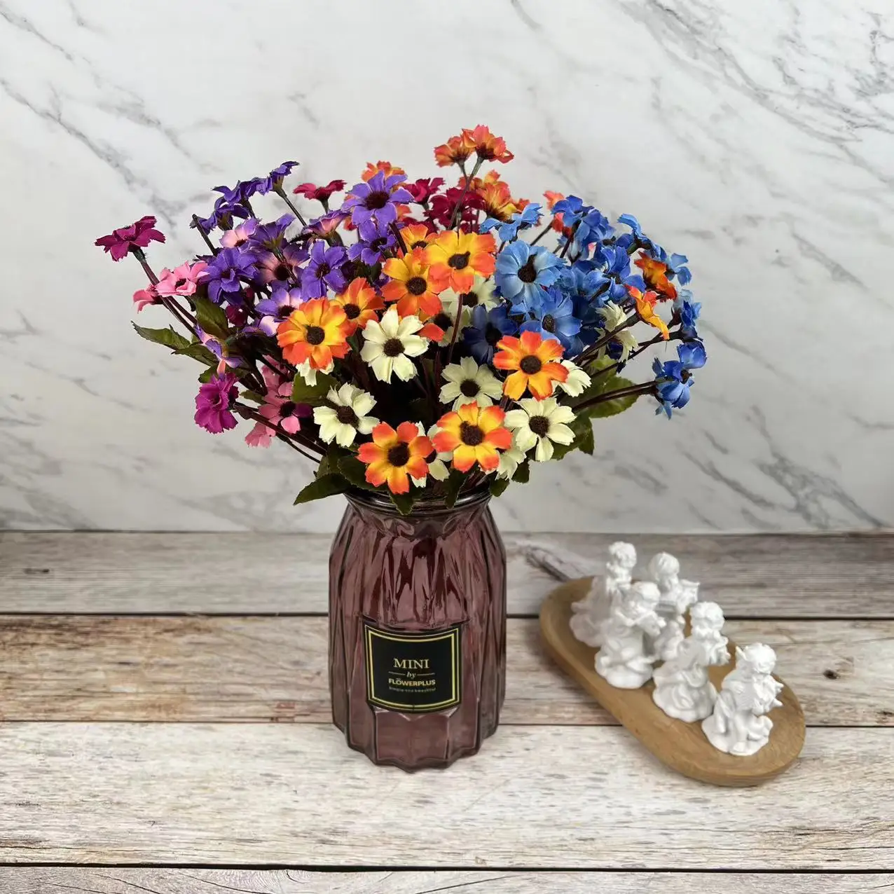 Artificial Small Daisy Home Garden Outdoor Festival Table Decoration Simulation Fake Flowers Chrysanthemum Handle Bouquet Decors