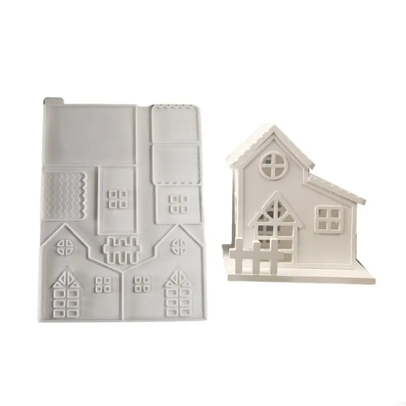 C71D Flexible Silicone Mold Silicone Texture for Resin and Cement House Crafts