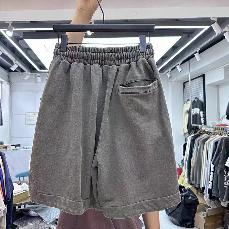 New Shorts Heavyweight Make Old Multiple Pockets Zipper Loose Casual Trend Men Woman Oversized Work Pants Breeches