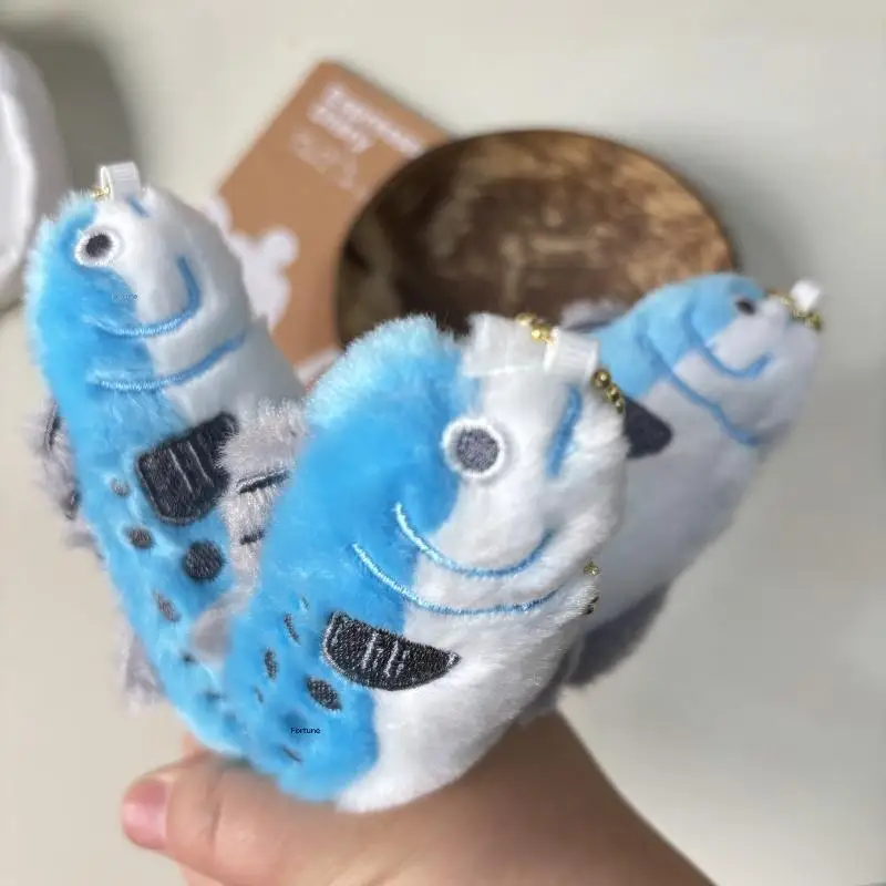 سلسلة مفاتيح لطيفة من القطيفة على شكل سمكة كرتونية - هدية على شكل حيوانات محشوة ناعمة للأطفال
