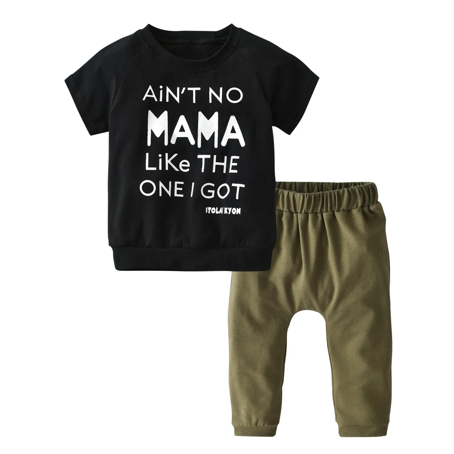 Summer Toddler Baby Boy Cotton Clothes Set Short Sleeve T-shirt Top with Long Pants Newborn Casual Outfit for 0-24Months