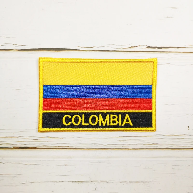 National Flag Square Embroidery Patch Badge  8*5cm CHILE COLOMBIA CUBA CYPRUS DENMARK ENGLAND EGYPT ECUADOR DOMINICA CONGO CHINA