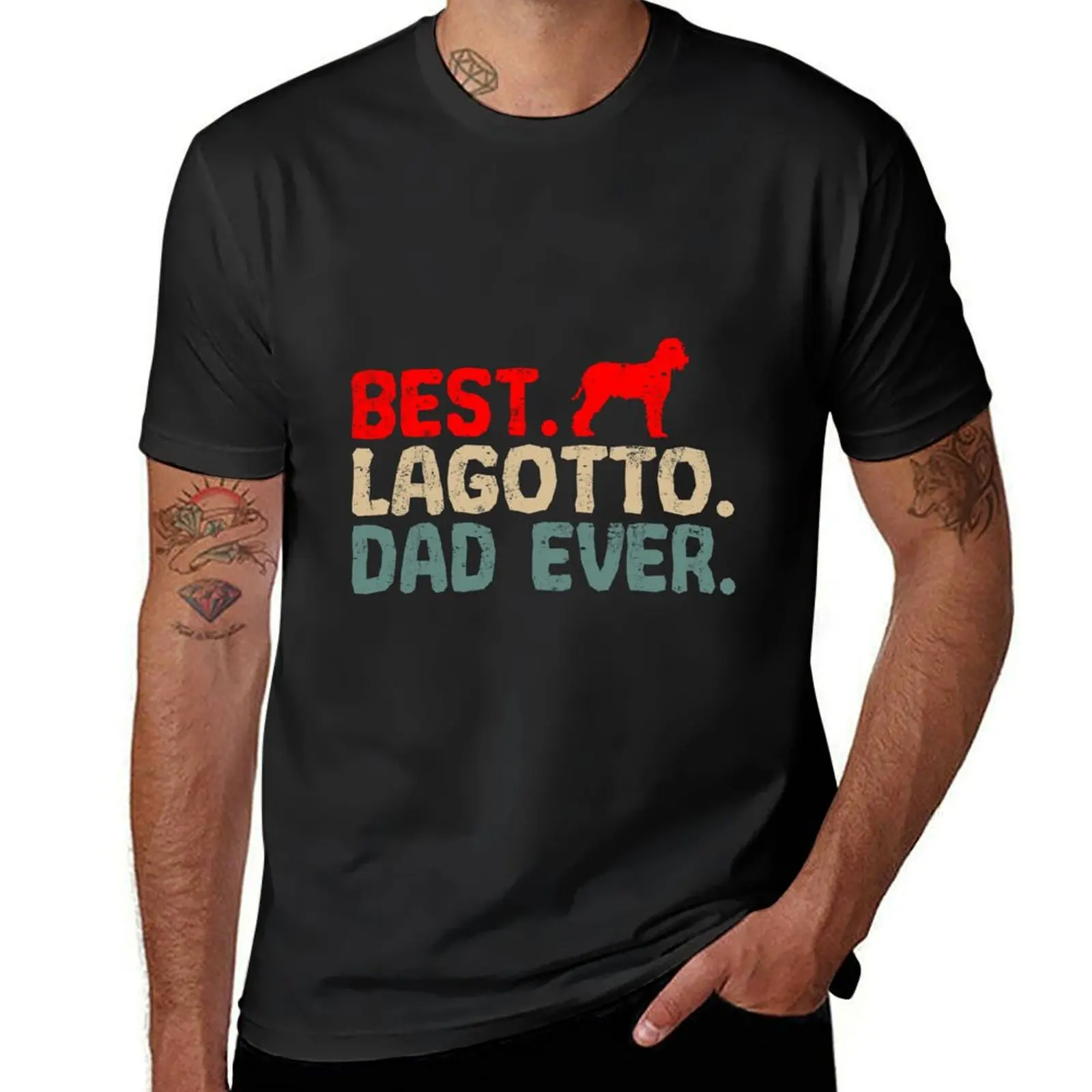 Lagotto Romagnolo Best Dad Ever T-Shirt korean fashion oversized clothes for men