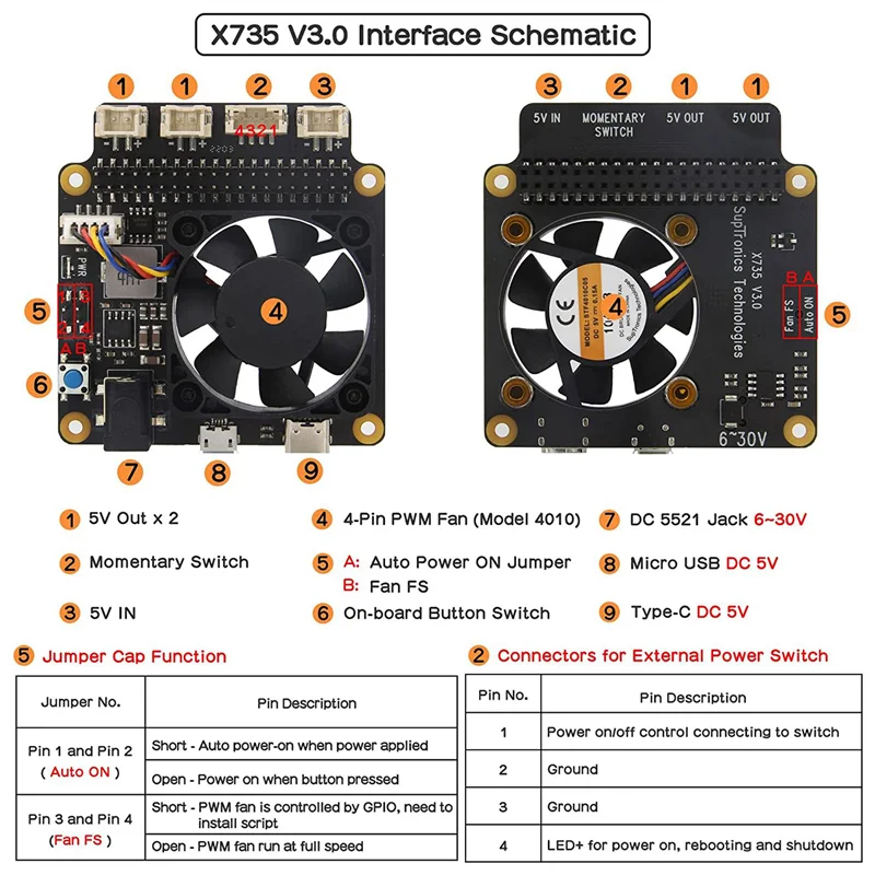 Imagem -03 - Placa de Expansão de Gerenciamento de Energia para Raspberry pi 4b Nas X825 Disco Rígido Sata 2.5 X735 V3.0 Ssd