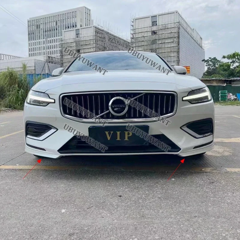 Car Styling ABS Plastic Unpainted Color Front Bumper Lip Trunk Spoiler Protector 2 Pcs For Volvo NEW S60 V60 2021 2022 2023-2024 view 5