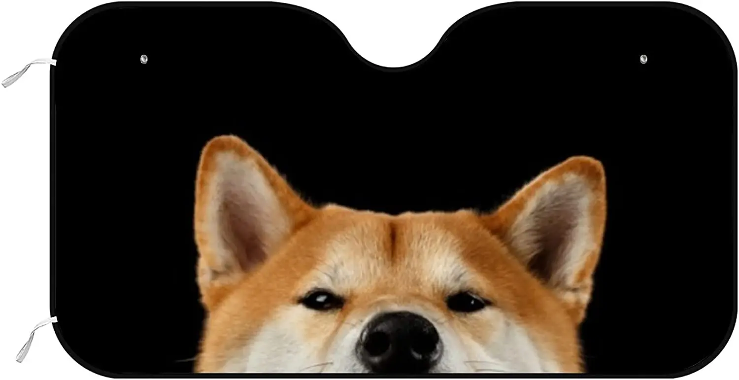 

Windshield Sun Shade for Car Peeking Shiba Inu Dog Auto Front Window Sunshade UV Rays Visor Foldable Cover Protector Keep Your V