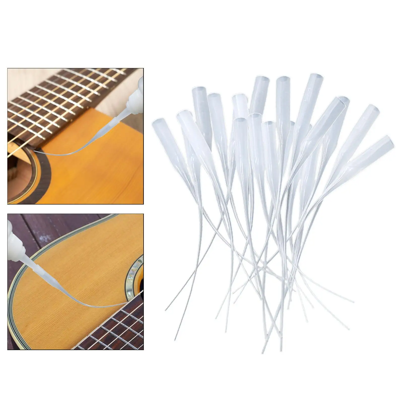Pontas de aplicação de cola de precisão, 20 peças, aplicador de cola para trabalhos detalhados, manutenção de instrumento de traste de guitarra, modelo de hobby diy